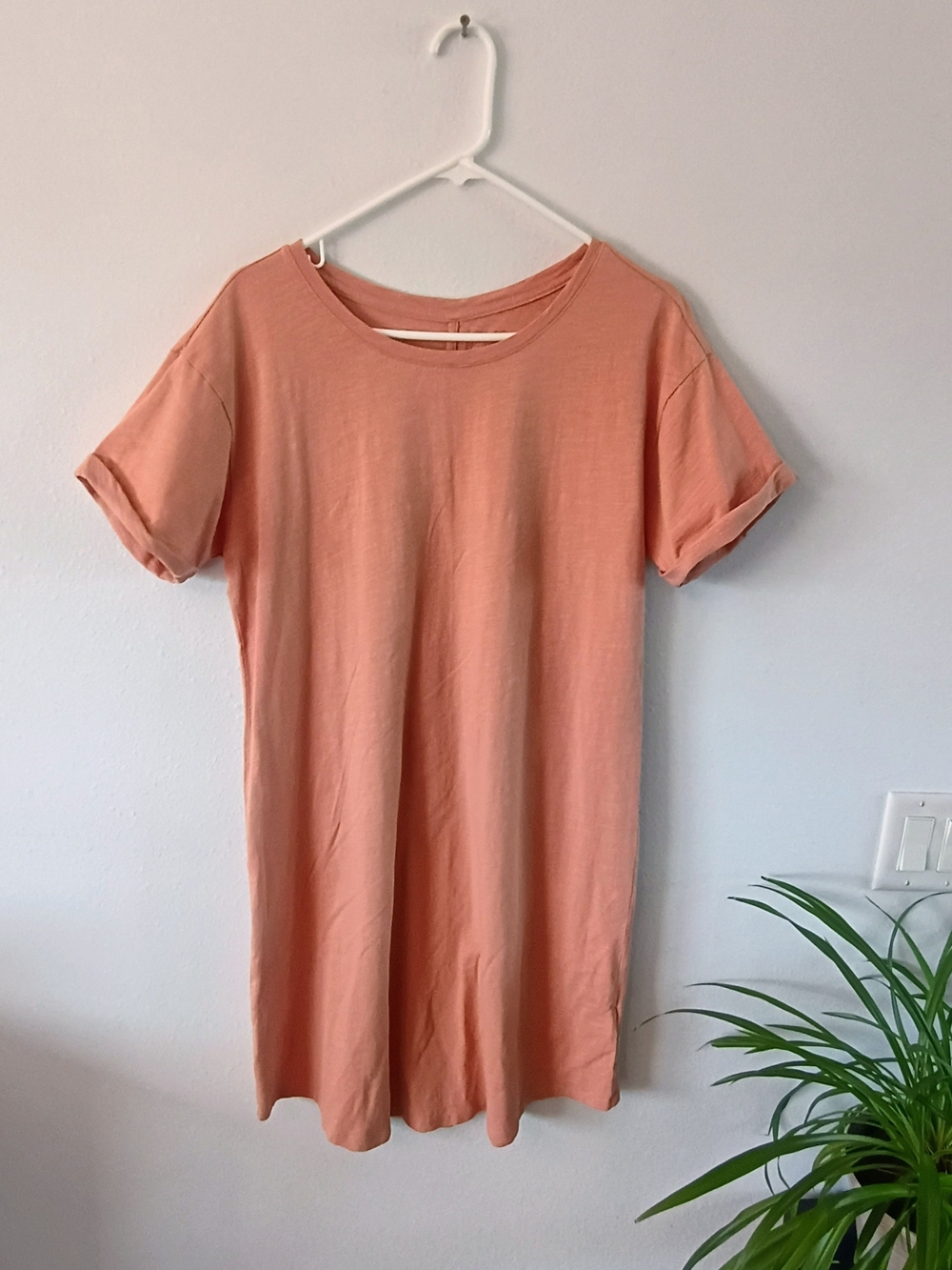 Daily Ritual Large Terracotta 100% Cotton T Shirt Dress Minimalist Shift Casual
